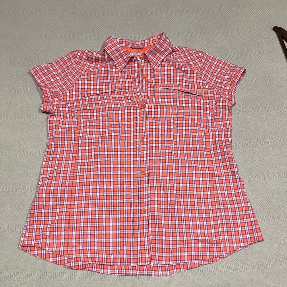 Columbia Sportswear Womens‎ Sz XL Short Sleeve Shirt Outdoor Hiking Camping Gorp